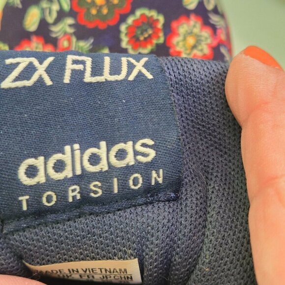 Adidas X The Farm ZX Flux Torsion 702001 Navy Floral Sneakers Size 6.5 - Picture 10 of 11